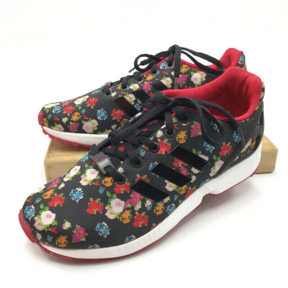 Adidas ZX FLUX Size 6 Big Kid Girls or Small Women Floral Casual Sneakers Shoes